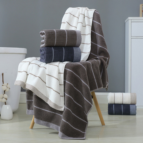 Pure Cotton Adult Bath Towel and Bath Sheet, Large and Thick, Suitable for Men and Women, Couple's Shower Towel, Soft and Absorbent, with Embroidered Logo