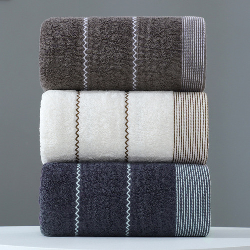 Pure Cotton Adult Bath Towel and Bath Sheet, Large and Thick, Suitable for Men and Women, Couple's Shower Towel, Soft and Absorbent, with Embroidered Logo