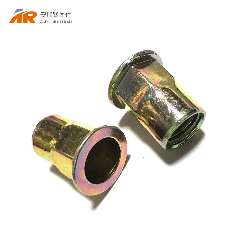 现货批发六角铆螺母 镀彩锌小沉头拉铆螺母 平头半六角拉铆螺母