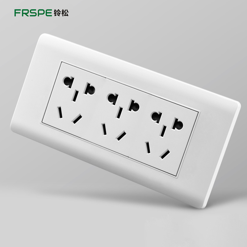 118 tipo interruptor de pared socket decoración del hogar Blanco panel de interruptor de toma de tres posiciones 15-hole socket