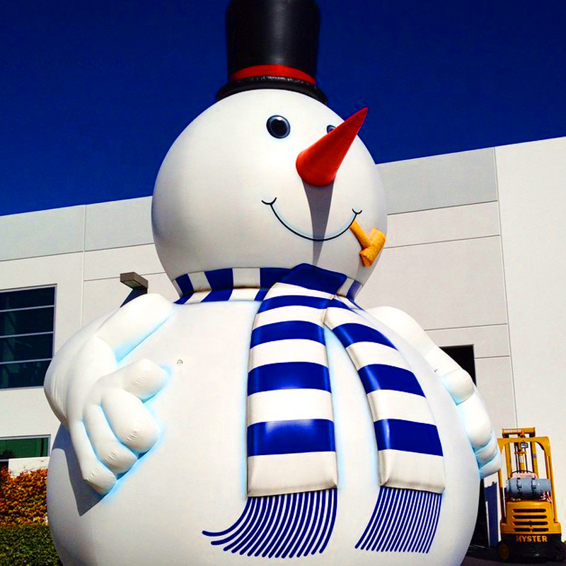 杭州厂家跨境充气圣诞气模卡通雪人气模户外圣诞商场美陈活动模型