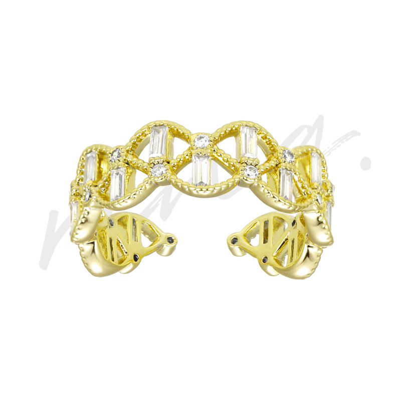Xuping joyería de moda elegante hueco abierto anillo ajustable estilo coreano ins anillo de diseño femenino sentido nicho