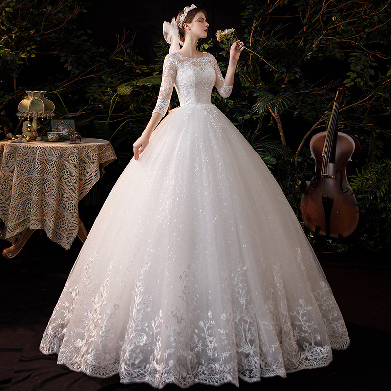 Vestido de Novia de Estilo Extranjero 2025, Nuevo Estilo, Elegante y de Ensueño, Vestido de Novia Hepburn, Vestido de Novia Francés Sencillo de Talla Grande y Ligero D69