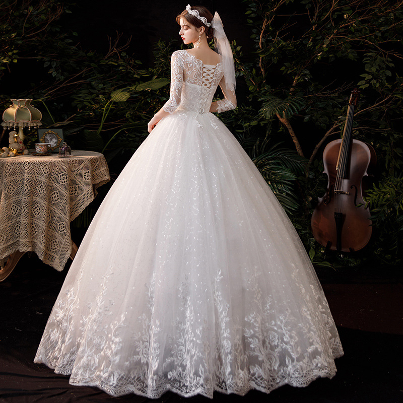 Vestido de Novia de Estilo Extranjero 2025, Nuevo Estilo, Elegante y de Ensueño, Vestido de Novia Hepburn, Vestido de Novia Francés Sencillo de Talla Grande y Ligero D69