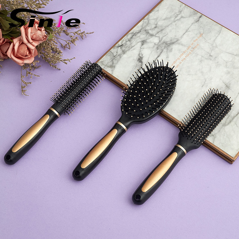 Oro elegante cojín de aire peine mujer traje de plástico bolsa de aire peine rizador de pelo peine costilla del cuero cabelludo peine masaje