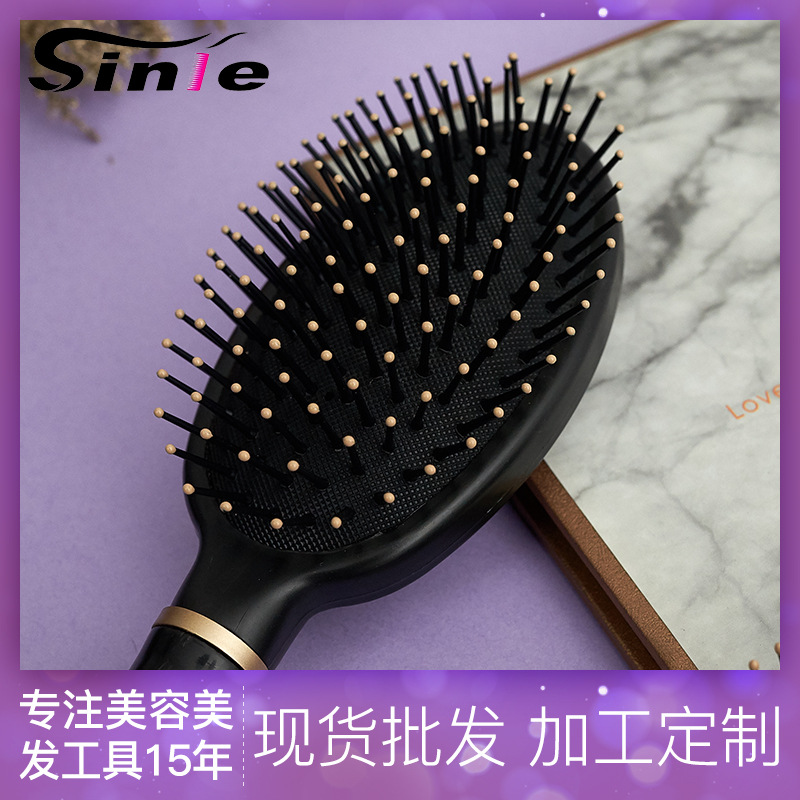 Oro elegante cojín de aire peine mujer traje de plástico bolsa de aire peine rizador de pelo peine costilla del cuero cabelludo peine masaje