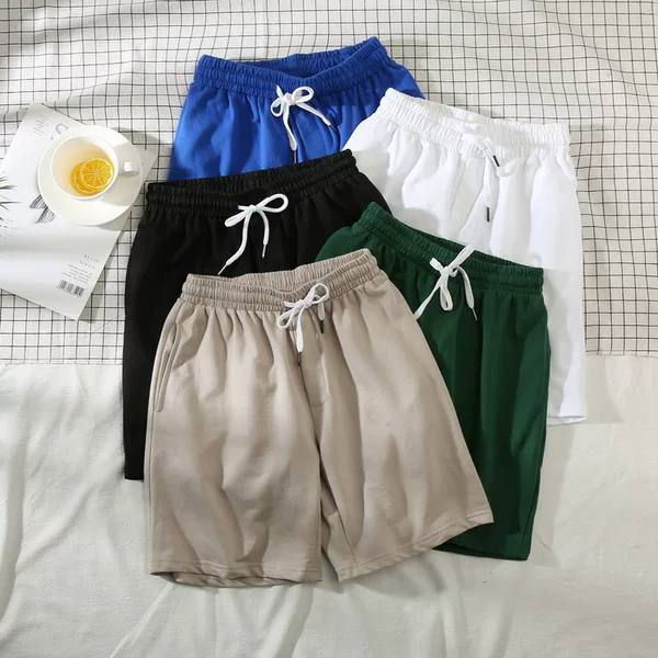 Summer Men's Five-Point Beach Shorts, Loose Fit, Casual Home Wear, Solid Color Floral Shorts
