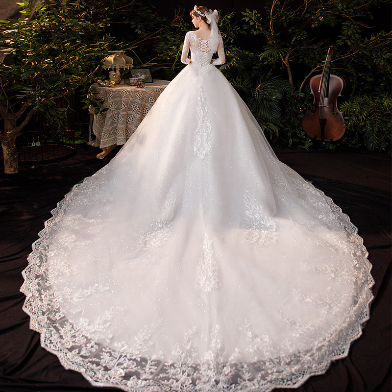 Vestido de Novia Principal 2025, Nuevo Estilo Elegante, Estilo Bosque, Súper Romántico, Estilo Francés, con Cola, Simple, Estilizador, TD69