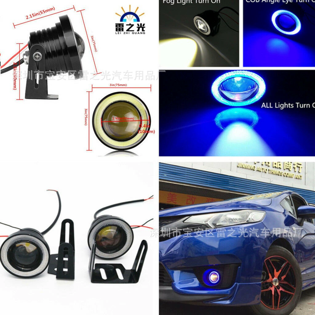 Новый популярный автомобильный LED дневной ходовой свет 30W с линзой COB, ангельское кольцо, противотуманная лампа, модифицированный ДХО