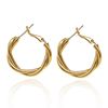 Golden metal earrings, 2020, simple and elegant design
