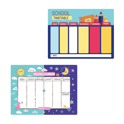 Cross-border exclusive supply of European and American simple magnetic calendar refrigerator magnets, schedule notes, message magnets, erasable soft whiteboards