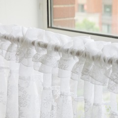 Factory Direct Sale American Country Style White Sheer Curtain Lace Bay Window Kitchen Decor Short Curtain Foreign Trade eBay Curtain Rod Hanging
