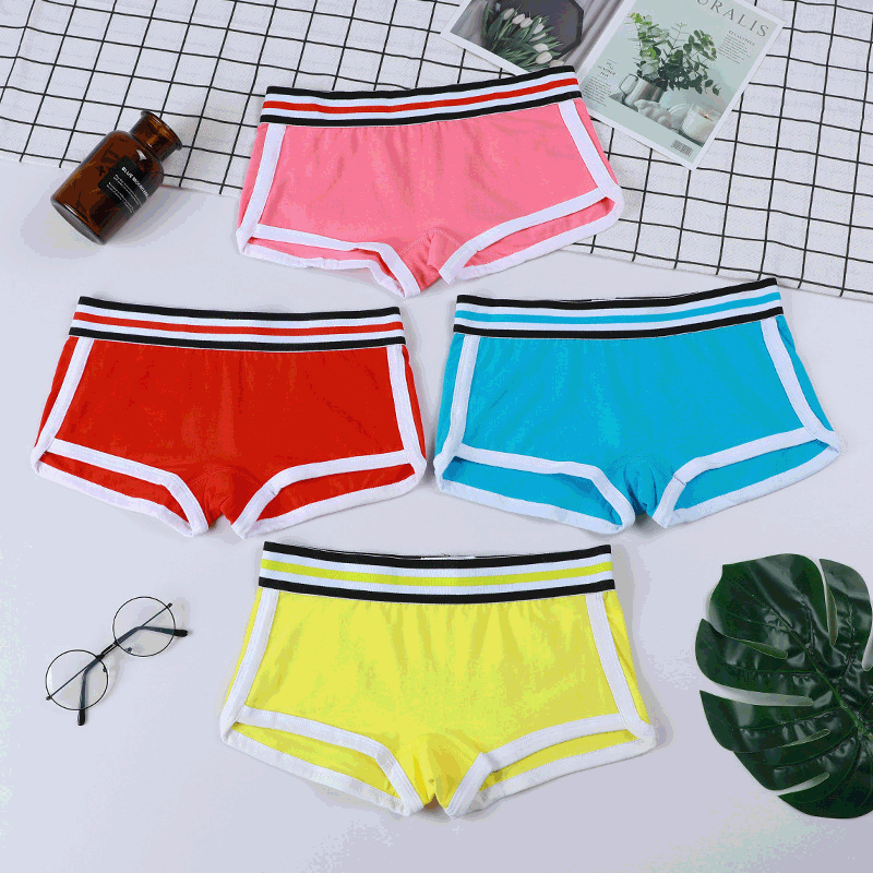 Women's Low Waist Breathable Anti-running Light Women's Leggings Boxer Panties Sport Comfortable Solid Color Cotton Boxer Panties