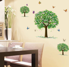 AY894春天的原野樹綠色客廳臥室電視背景牆自粘裝飾貼畫