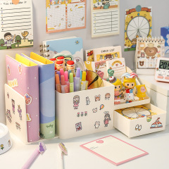 Multifunctional Pen Holder Ins Girl's Creative Fashion Student Cute Desk Storage Pen Pot For Girls Large Capacity Stationery Box