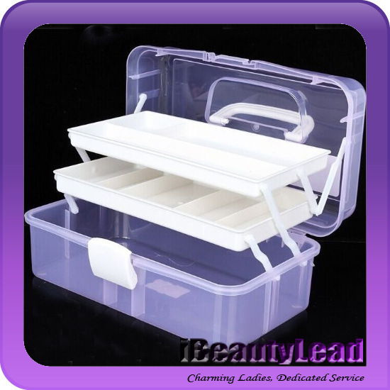 Nail art toolbox small medium large three-layer nail art supplies storage box tool set color random