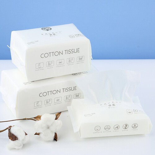 Thickened cotton disposable facial cleansing towel, dry and wet removable beauty makeup remover cleansing towel for face washing and wiping