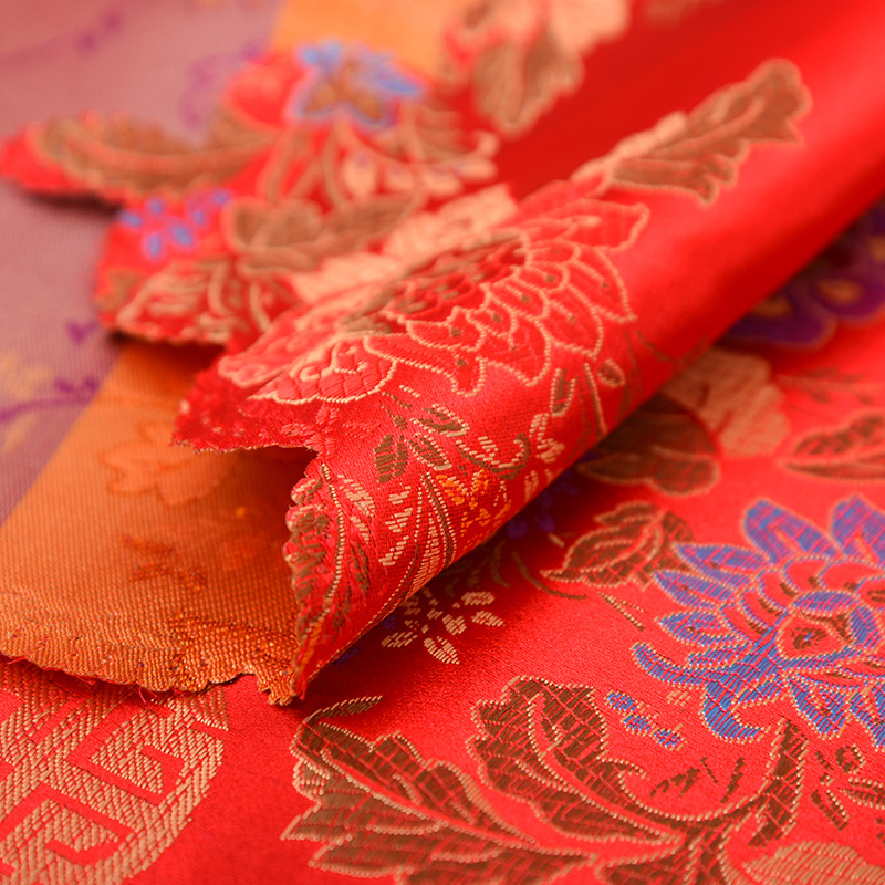 Envoltura de boda de cuero suministros de la boda de la cuenca envoltura de tela jacquard rojo tela novia dote