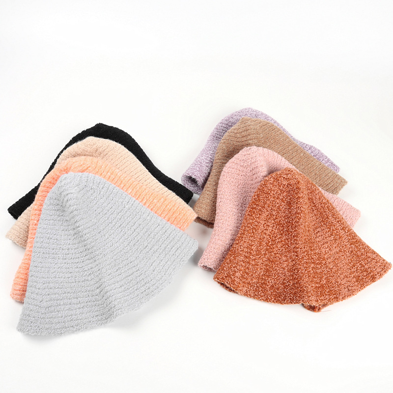 Cross-Border Popular Knitted Fisherman Hat Korean Style Autumn and Winter Witch Hat Pointed Woolen Hat Large Brim Bucket Warm Basin Hat for Women