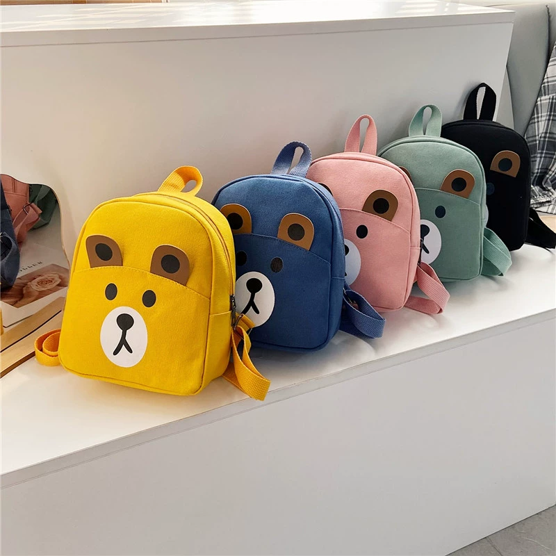 Cute children's school bag, backpack for early age, cartoon fashionable small bag, with little bears, wholesale