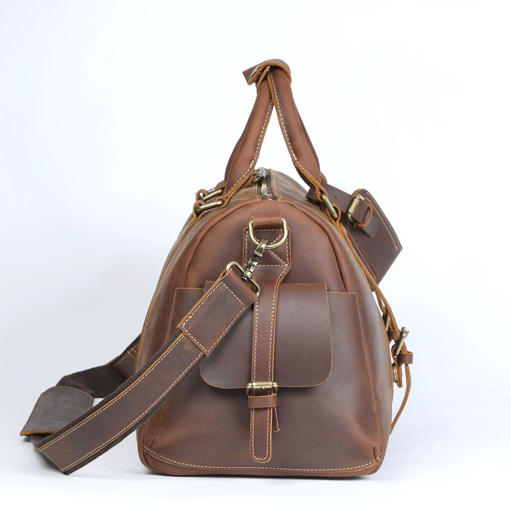 思沃可 Classic leather capacious retro travel bag, cowhide, genuine leather