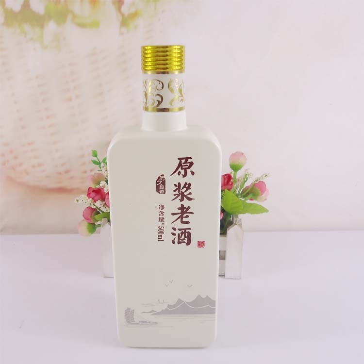 厂家直销高档玻璃白酒瓶方玻璃瓶500ml原浆老酒分装玻璃酒瓶礼盒