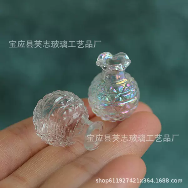 新品 微缩饰品DIY小玻璃瓶许愿漂流瓶猫须胎毛发纪念祈福瓶冰箱贴