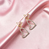 Earrings, fashionable silver needle from pearl, silver 925 sample