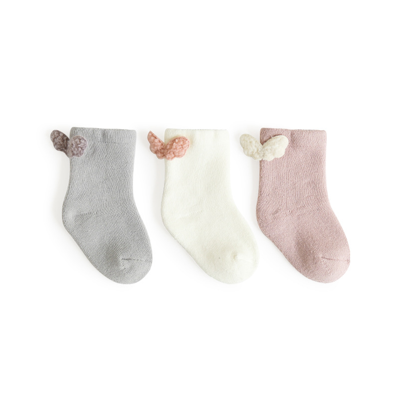 20 nuevos calcetines para bebés Otoño e Invierno Terry accesorios de dibujos animados engrosados calcetines para bebés boca suelta lindos calcetines de algodón recién nacidos