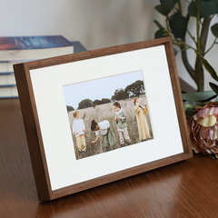照片牆相框擺台實木質6寸 7寸 8 a4洗照片掛牆20寸黑胡桃裝裱畫框