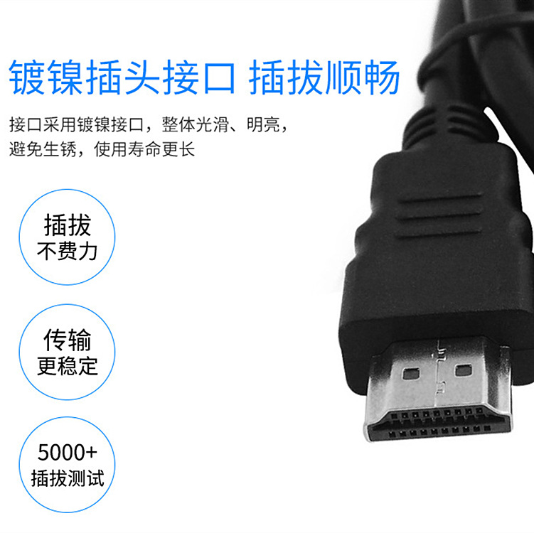 Fuente de la fábrica HDMI HD cable 1,5 m niquelado HDMI función completa de audio de transmisión estable sin pérdidas
