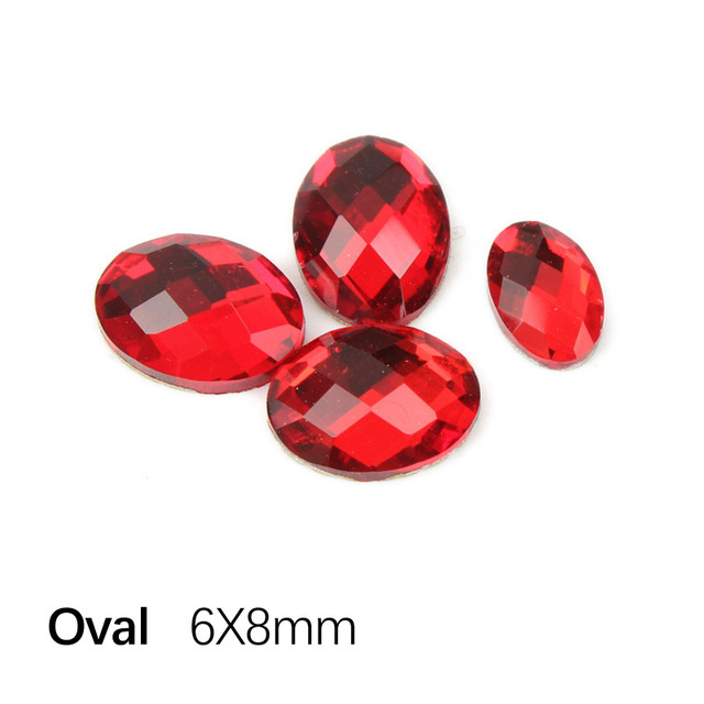 6x8mm 빨간색 타원형