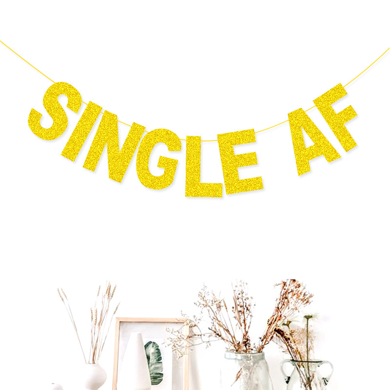 Europeo y americano solo partido decoración fabricantes suministro cadena bandera pull bandera solo AF oro brillo pull flor