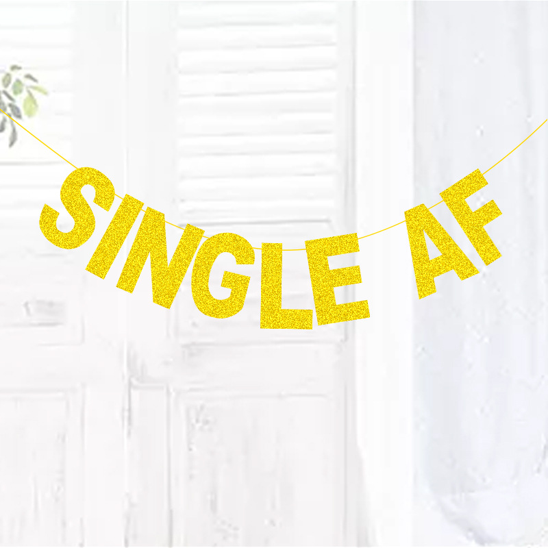 Europeo y americano solo partido decoración fabricantes suministro cadena bandera pull bandera solo AF oro brillo pull flor