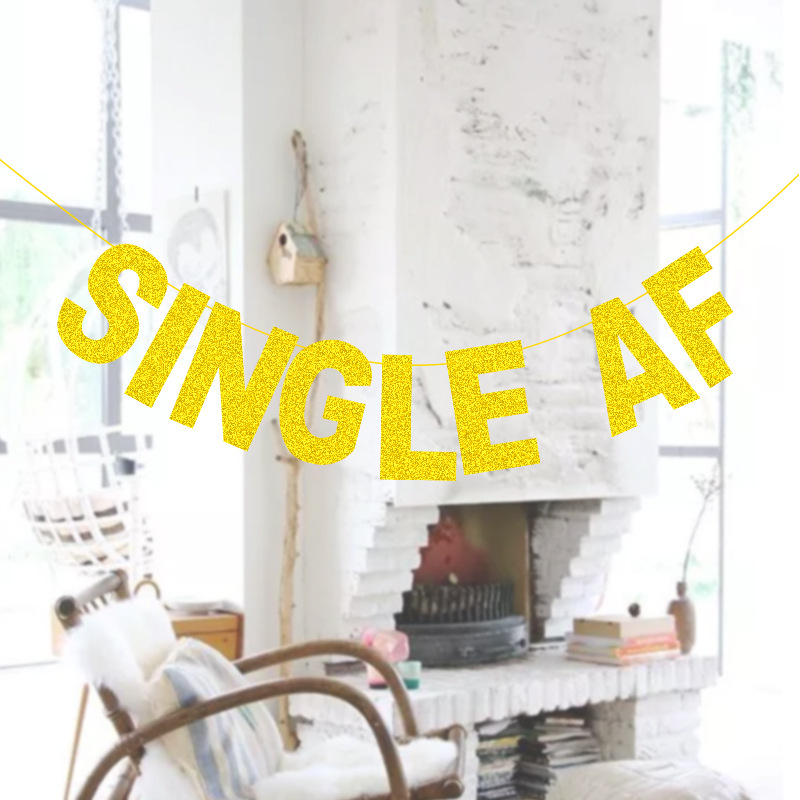 Europeo y americano solo partido decoración fabricantes suministro cadena bandera pull bandera solo AF oro brillo pull flor