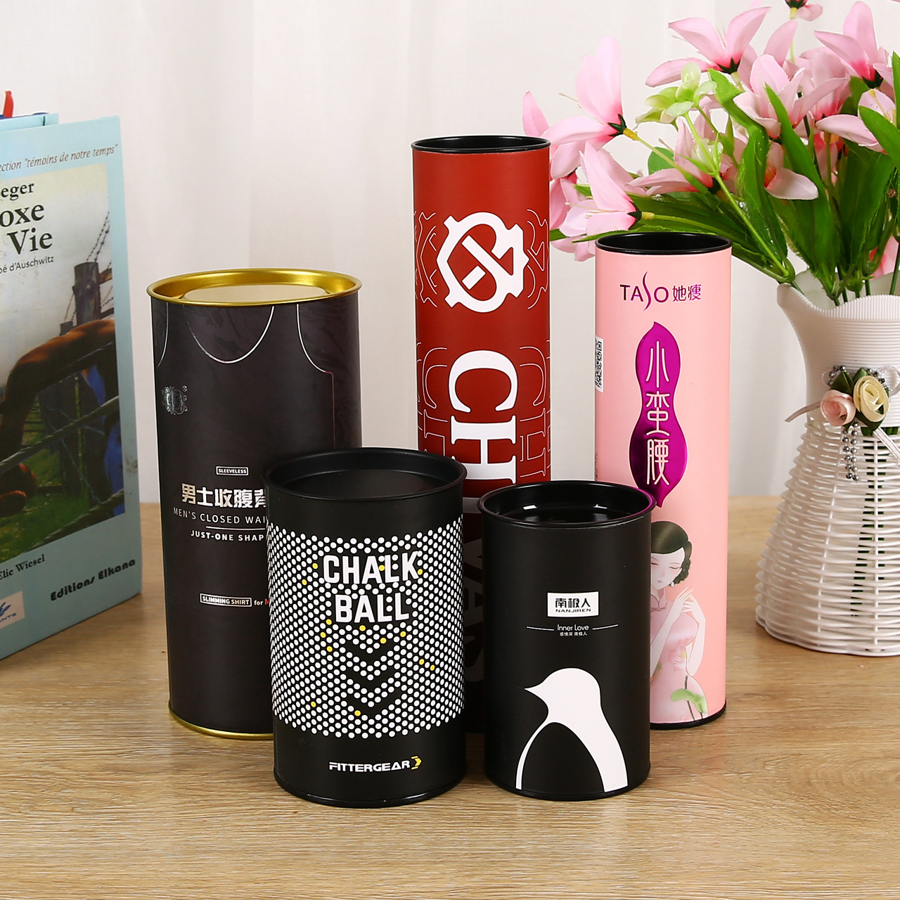 马口铁盖内衣裤直桶保温杯化妆品香水瓶圆形礼品盒葡萄酒纸罐定制