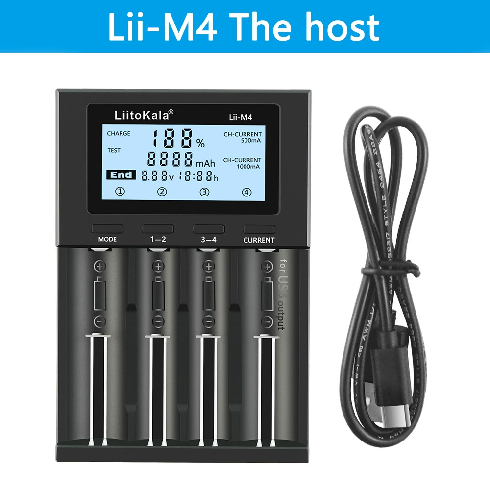[Оптовая LiitoKala Lii-M4 18650 26660 зарядное устройство с разделением емкости/ЖК-дисплей]