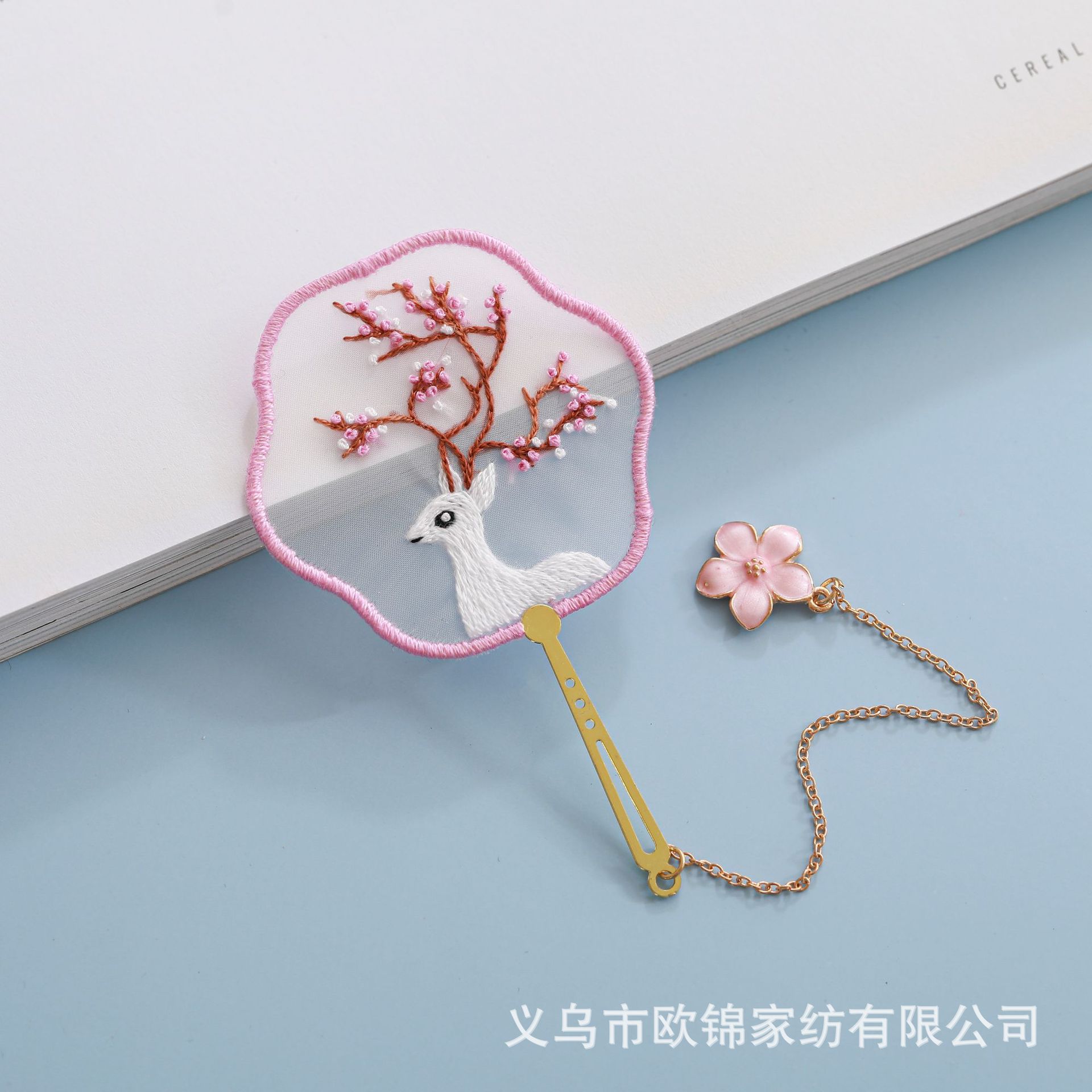 Corazón marcador bordado kit suzhou bordado hecho a mano material de bricolaje paquete antiguo ventilador creativo marcador regalo auto-bordado