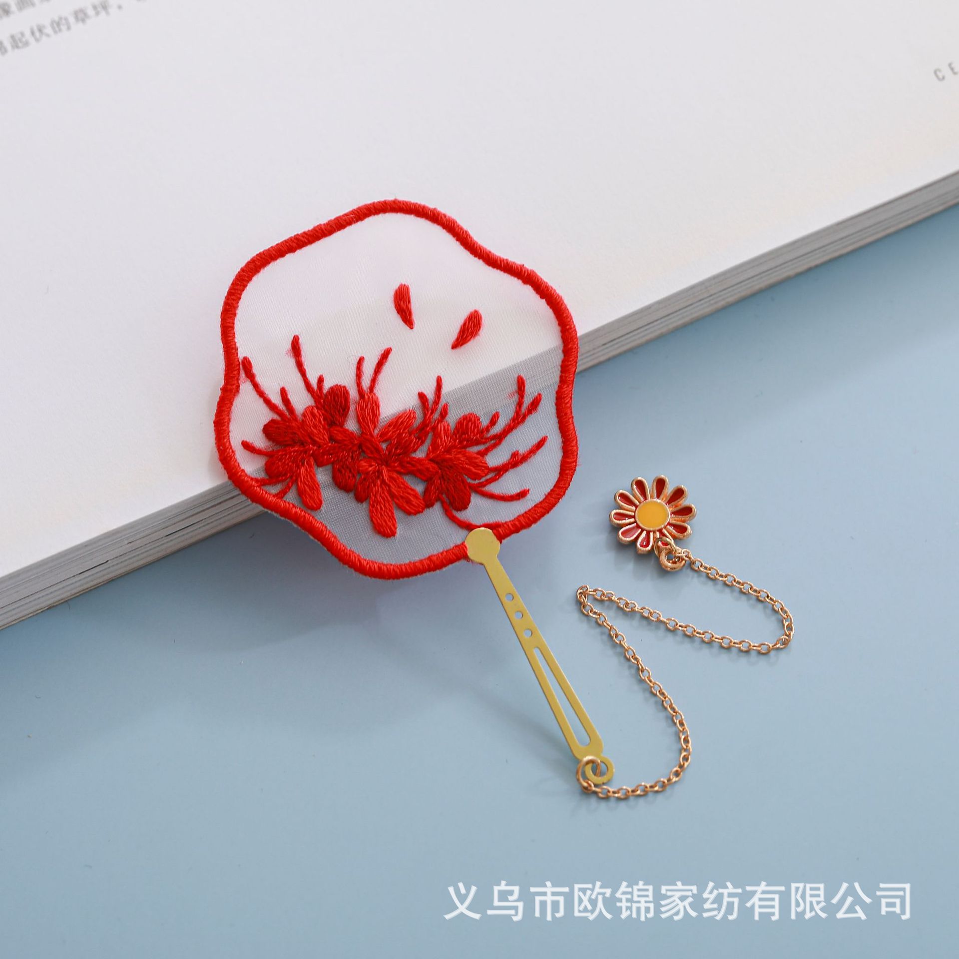 Corazón marcador bordado kit suzhou bordado hecho a mano material de bricolaje paquete antiguo ventilador creativo marcador regalo auto-bordado