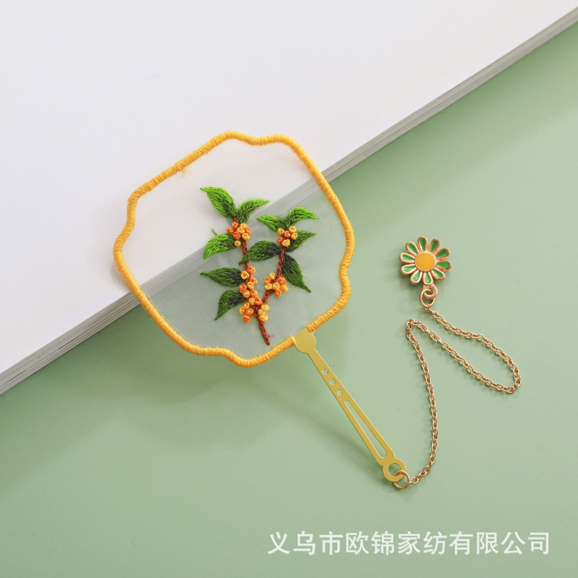 Corazón marcador bordado kit suzhou bordado hecho a mano material de bricolaje paquete antiguo ventilador creativo marcador regalo auto-bordado