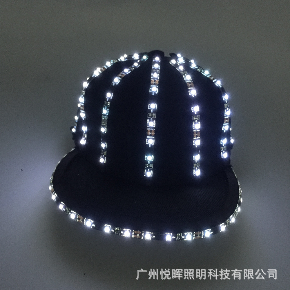 Dance Night show party Dress Up props 12V-LED sombrero de hip hop sombrero luminoso