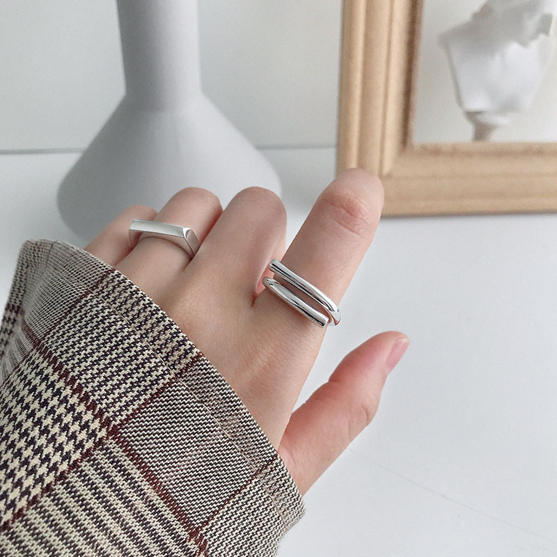 Exaggerated European And American Style S925 Sterling Silver Wholesale Thickened Irregular Geometric Ring For Women,_voghion.com