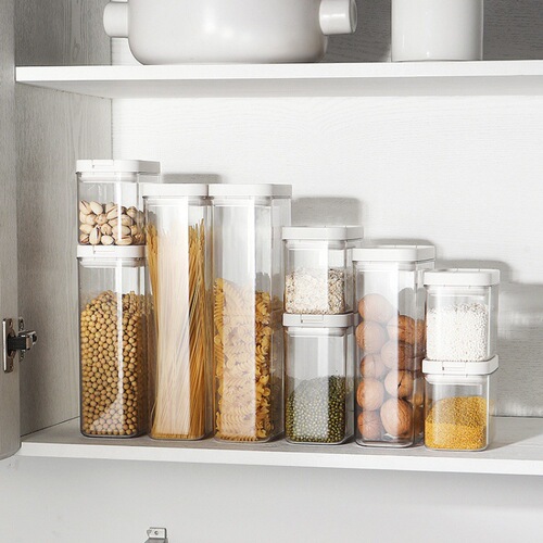 Japanese-style thickened sealed jar PET grain storage box moisture-proof kitchen transparent plastic food preservation box