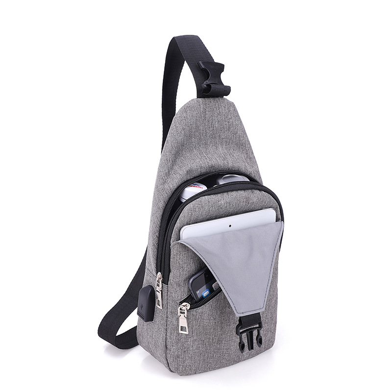 Bolso de pecho de los hombres simple multifuncional Oxford tela deportes ligero todo-fósforo bolso de hombro bolso de mensajero de estudiante de moda de los hombres