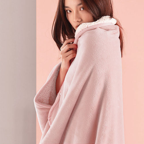 日式韩式吸湿排汗多功能法兰绒毯子披肩摇粒绒毯盖毯围裙保暖毛毯
