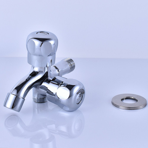 Multifunctional wall-mounted left and right function faucet left and right switch dual water outlet single cold water copper valve core faucet