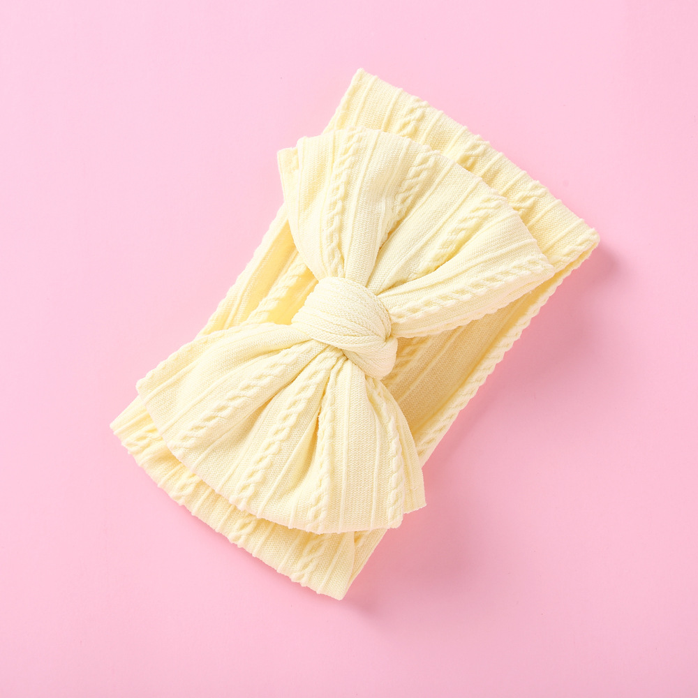 Banda de pelo para niños y bebés, estilo Amazon, jacquard de nylon, lazo ancho de doble capa anudada, diadema para niñas.