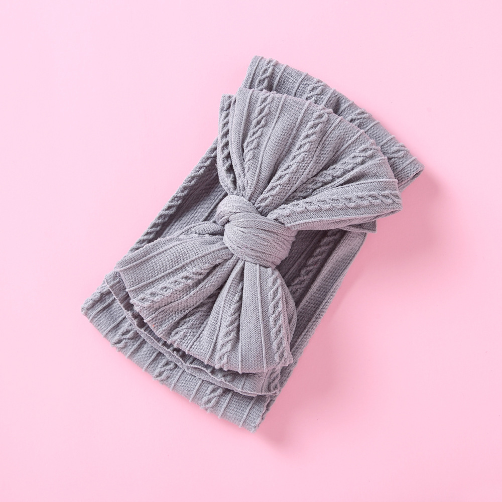 Banda de pelo para niños y bebés, estilo Amazon, jacquard de nylon, lazo ancho de doble capa anudada, diadema para niñas.