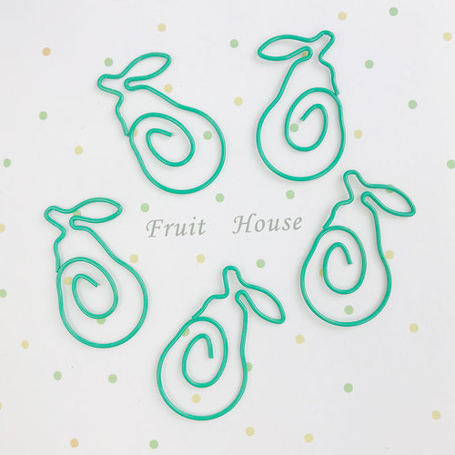 Ins style cute avocado paper clip creative student office bookmark holder shape paper clip metal paper clip