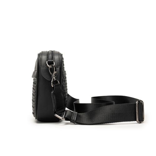New men's bag: stylish casual small backpack for young men, trendy woven crossbody bag